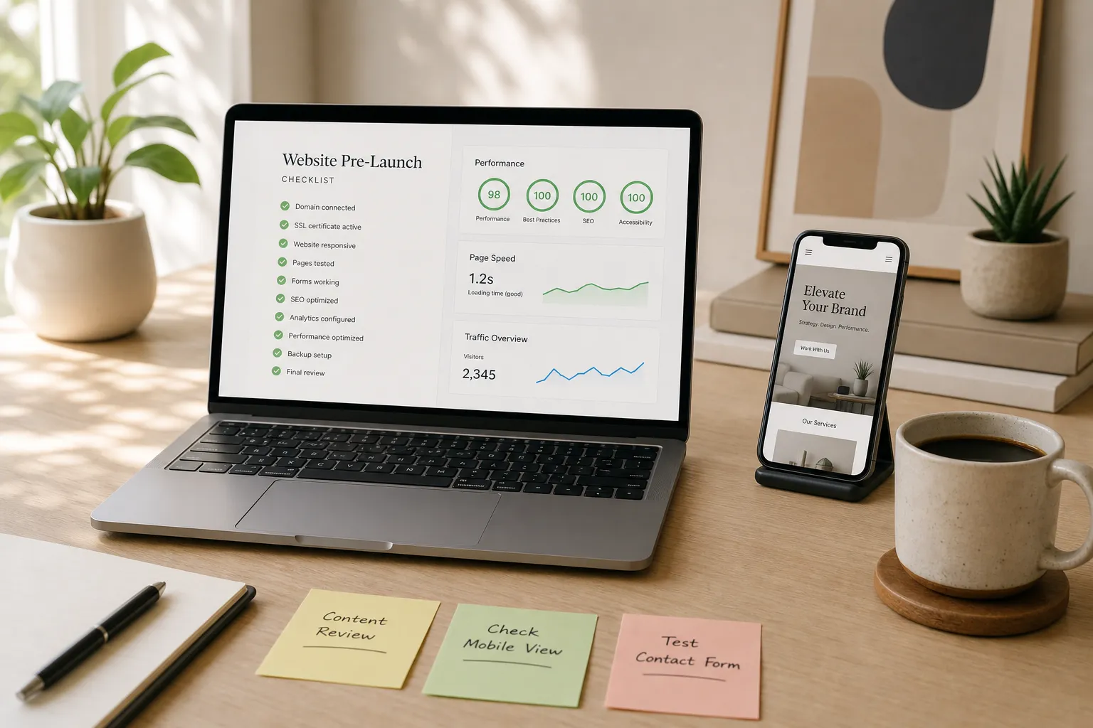 Website launch checklist for SEO, speed, and conversions